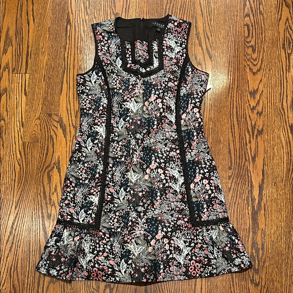 Laundry by Shelli Segal Floral Black Dress